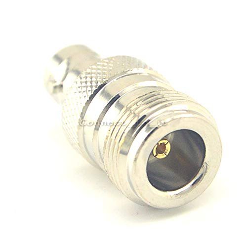 100 Pieces N to BNC Connector Adapter N Female to BNC Jack Female Straight Nickelplated Connector