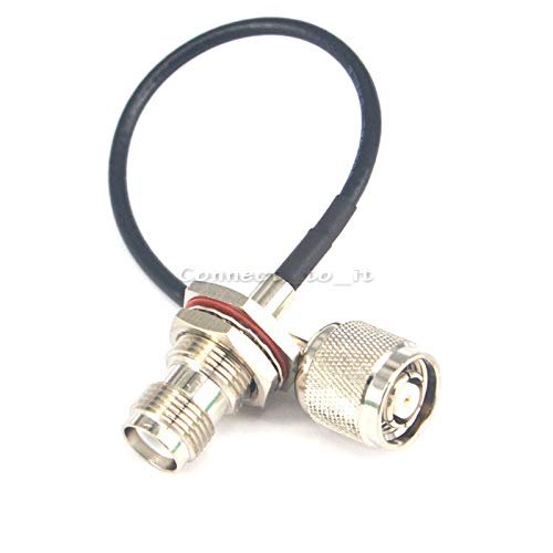 100 Pieces RP TNC Male to RP TNC Female Coaxial Adapter Pigtail Jumper Cable 15CM RG174