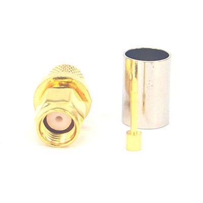 (100 Pieces/lot) SMA Adapter SMA Male Plug Crimp Goldplated Straight Connector for RG6 RG5 LMR300 Cable