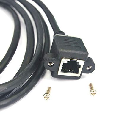 10 Pieces 6.5FT RJ45 Male to Female CAT 6 Ethernet LAN Network Extension Cable with Screws