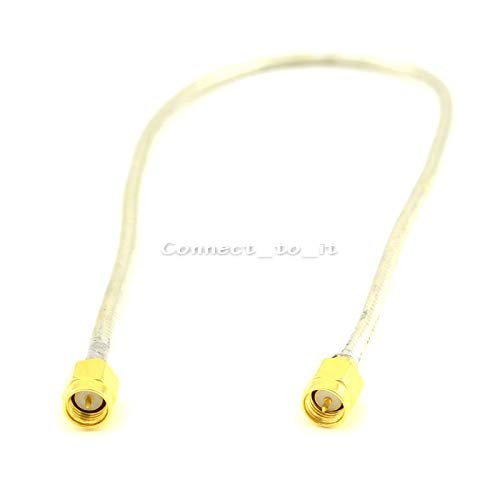 100 Pieces SMA Male to SMA Male Plug Rightangle Connector Extension Cable RG402 30CM Wire No Cover