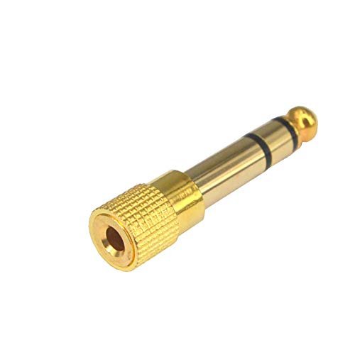100 Pieces 6.35mm Male to 3.5mm Female Gold Plated Headphone Stereo Audio Jack Adapter Earphone Plug