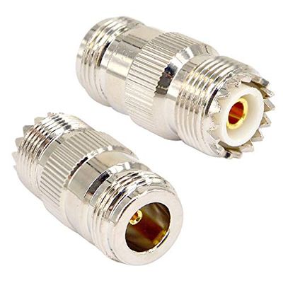 100 Pieces N to UHF Connector Adapter N Female to UHF Female Straight Nickelplated Connector