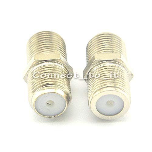 100 Pieces Nickel F Type Female to Female Coaxial Barrel Coupler Adapter Connector