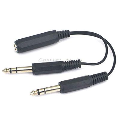 10 Pieces 0.6 Feet 6.5mm Female Jack to Dual 6.5mm Male Plug Audio Stereo Connector Splitter Adapter Cable