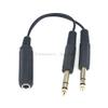 10 Pieces 0.6 Feet 6.5mm Female Jack to Dual 6.5mm Male Plug Audio Stereo Connector Splitter Adapter Cable view 2