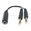 10 Pieces 0.6 Feet 6.5mm Female Jack to Dual 6.5mm Male Plug Audio Stereo Connector Splitter Adapter Cable view 3
