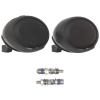2 x Handlebar-Mount Weather-Resistant Bluetooth Black Motorcycle Scooter Speaker Pods w/ 8mm Installation Bolt Kit (for Vespa, Benelli, Piaggio, Genuine, and Most Asian Scooters) view 1