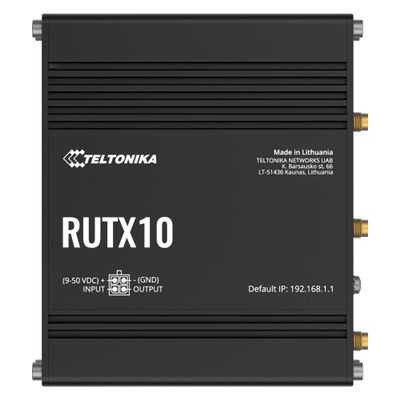 Teltonika RUTX10000300 Model RUTX10 Professional Ethernet Router, UK PSU, Digital Input/Output for Remote Monitoring and Control, Dual Band WiFi and Bluetooth LE, Aluminium Housing, Firewall and VPN