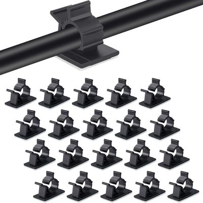 Viaky 30 Pcs Black Cable Wire Clips Adjustable Nylon Wire Holder Adhesive Cable Management Suitable for Maximum Diameter 0.5 inch (12.5mm) Cables