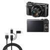 BoxWave Cable Compatible with Canon PowerShot G7 X Mark III - AllCharge 3-in-1 Cable - Jet Black view 1