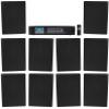 Rockville 6-Zone 70v Amplifier+(10) Slim Black Restaurant/Bar/Cafe Wall Speakers view 1