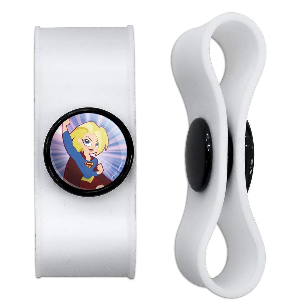 GRAPHICS & MORE DC Super Hero Girls Supergirl Headphone Earbud Cord Wrap - Charging Cable Manager - Wire Organizer Set of 2 - Black