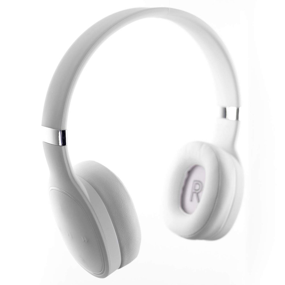 Altatac Wireless Bluetooth 5.0 Over-Ear Deep Bass Headphones with Microphone and Charging Cable, White