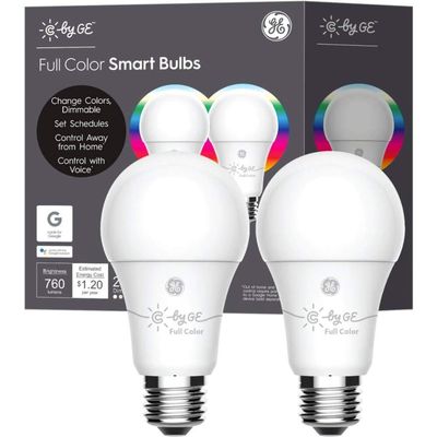 C by GE A19 E26 (Medium) LED Smart Bulb Color Changing 60 Watt Equivalence 2 pk - Case of: 1
