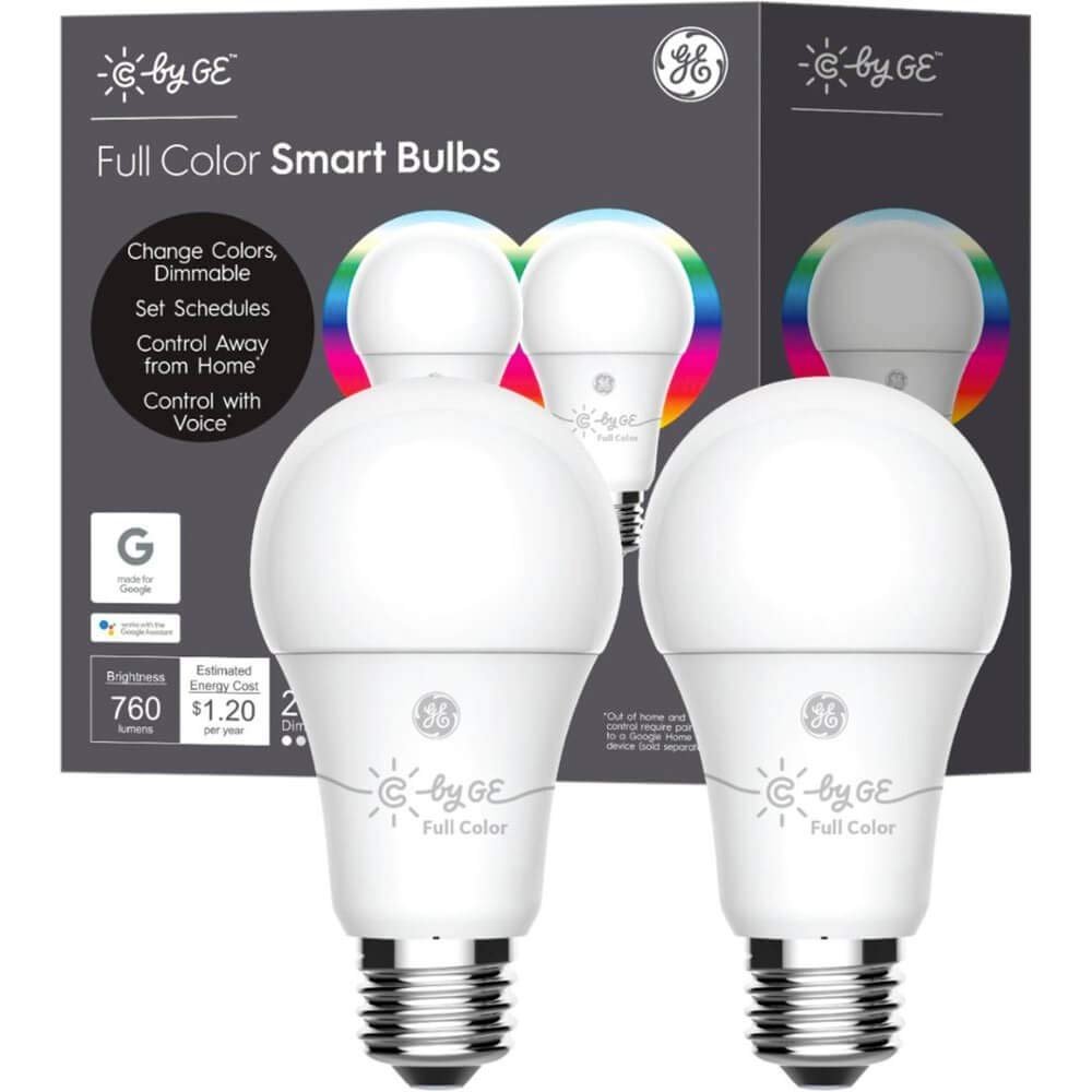 C by GE A19 E26 (Medium) LED Smart Bulb Color Changing 60 Watt Equivalence 2 pk - Case of: 1
