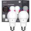 C by GE A19 E26 (Medium) LED Smart Bulb Color Changing 60 Watt Equivalence 2 pk - Case of: 1 view 1