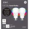 C by GE A19 E26 (Medium) LED Smart Bulb Color Changing 60 Watt Equivalence 2 pk - Case of: 1 view 2