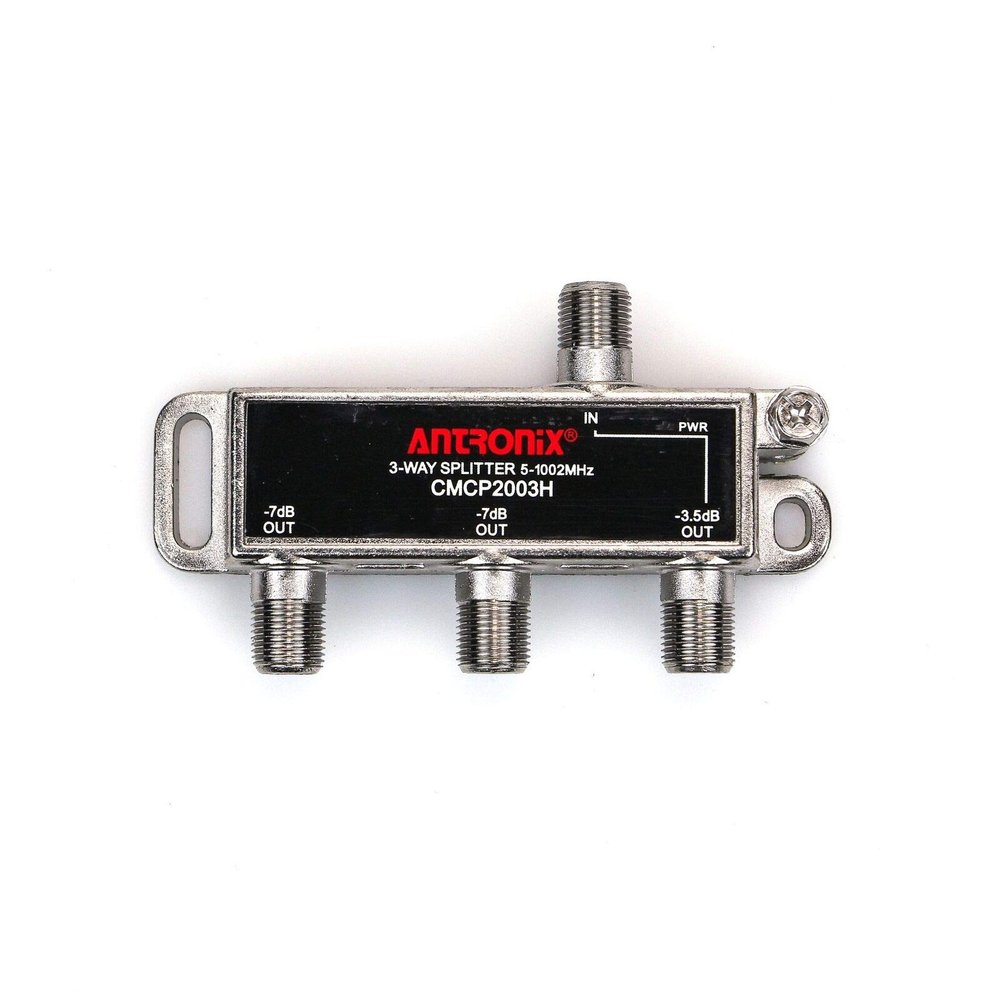 Antronix CMC2003H 3-Way- (3) Pack - Horizontal Splitter (1) -3.5 Port and (2) -7dB 5-1002 MHz High Performance Profession Quality for Coax Cable TV & Internet Factory Sealed with Screws