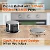 Link2Home Space Saver Pop Up-Outlet, 3 Power Outlets 15 Amp, 2 USB Ports 2.4 Amp, Overload Protection, Splash Resistant EM-PU-100E view 4
