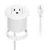 Mini Desktop Power Hub Grommet, Desk Outlet Charge Stantion Build-in 1 US Standard Outlet with 6.56 FT Extension Power Cord,Recessed Power Strip Socket for Table Cabinet Sofa Nightstands view 1