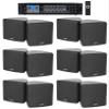 Rockville RCS180-6 Bundle: 180 Watt 6-Zone 70V Commercial/Restaurant Amplifier with Bluetooth, (6) Cube 3.5" Black Commercial 70V Swivel Wall Mount Speakers, 7-Items view 1
