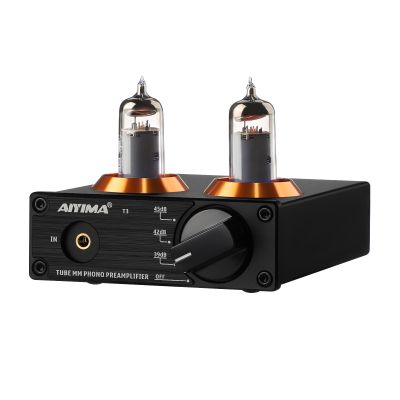 AIYIMA Tube T3 HiFi Tube MM Phono Preamp for Turntable MM Phonograph Stereo Audio Tube Preamplifier with Gain Adjust for Phono Turntable Record Player