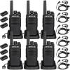 Retevis RT68 Two Way Radios with Earpiece, Heavy Duty Walkie Talkies for Adults, Compact 2 Way Radio Long Range Rechargeable with USB Charging Base, for Restaurant Church Security School (6 Pack) view 1