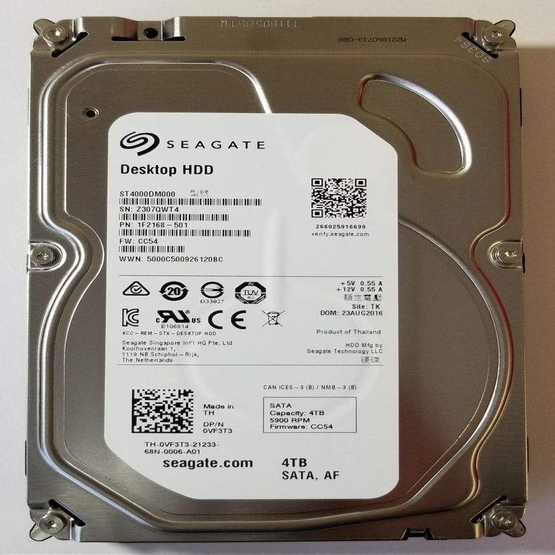 Seagate 4TB HDD 5.9K RPM 3.5" 6Gb/s SATA Hard Disk Drive Model: ST4000DM000 DP/N: VF3T3