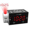 HANNLOMAX HX-135CR Alarm Clock Radio with Projection, PLL FM Radio, Dual Alarm, Dual USB Ports for 2.4A and 1A Charging, 1.2 inches Red LED Display, AC/DC Adaptor Included view 2