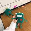 UnnFiko Fluffy Frog Airpods Case, 3D Furry Cartoon AirPods Soft Fur Warm Protective Case Covers (Frog King) view 2