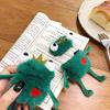 UnnFiko Fluffy Frog Airpods Case, 3D Furry Cartoon AirPods Soft Fur Warm Protective Case Covers (Frog King) view 4