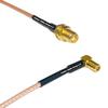 0.5 feet RG316 SMA Female to SSMB Angle Female RF Pigtail Coaxial Cable view 1