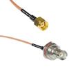 0.5 feet RG316 RP-SMA Male to BNC Female Big Bulkhead RF Pigtail Coaxial Cable view 1