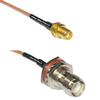 1 feet RG316 SMA Female to RP-TNC Female Bulkhead RF Pigtail Coaxial Cable view 1