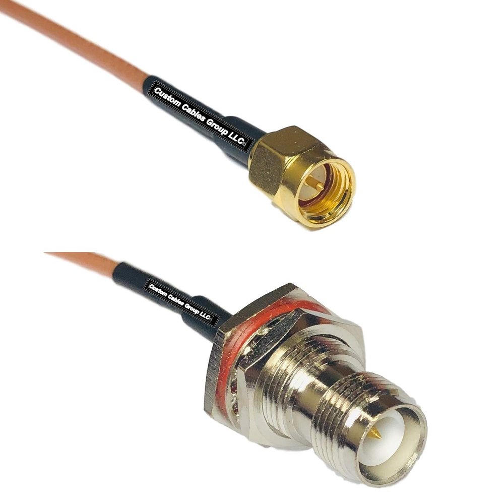 1 feet RG316 SMA Male to RP-TNC Female Bulkhead RF Pigtail Coaxial Cable