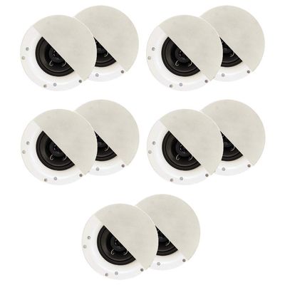 Acoustic Audio R192 Frameless in Ceiling/in Wall Speaker 5 Pair Pack 2 Way Home Theater Surround Speakers