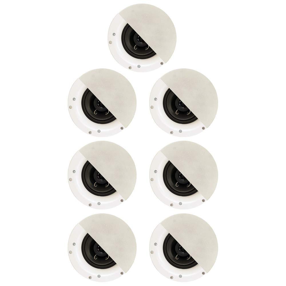 Acoustic Audio R192 Frameless in Ceiling/in Wall 7 Speaker Set 2 Way Home Theater Surround Speakers
