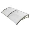 Thaisan7 Window Door Deck Shelter Sunshade Polycarbonate Canaopy for Outdoor Manaual Patio Awning Home Liveing Room Decore Improvement-200Lx100Wx25cmH Transparent + Gray Bracket view 1