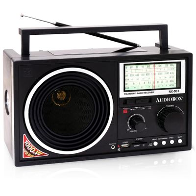 Audiobox RX-5 Portable 3-Band Radio with Solar Power Speaker, MP3, AUX, USB, TF Card, SD MMC