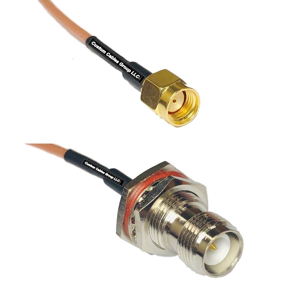 0.5 feet RG316 RP-SMA Male to RP-TNC Female Bulkhead RF Pigtail Coaxial Cable