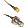 0.5 feet RG316 RP-SMA Male to RP-TNC Female Bulkhead RF Pigtail Coaxial Cable view 1