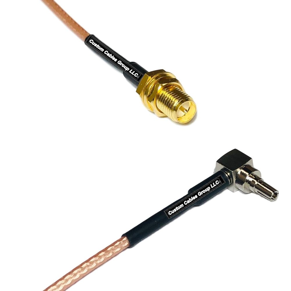 1 feet RG316 RP-SMA Female to CRC9 Male Angle RF Pigtail Coaxial Cable