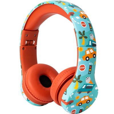 Snug Play+ Kids Headphones Volume Limited 93dB for Safe Listening Foldable, Durable Headphones for Toddlers, Boys & Girls Tangle-Free Cord Ideal for Travel, School, Tablets - Vroom