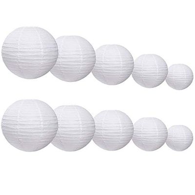 Party Decorations 10 Pcs/Set White Paper Lanterns Wedding Decorations Party DIY New Decor Bride Shower Lamp