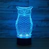 Jinnwell 3D Owl Eagle Night Light Lamp Illusion 7 Color Changing Touch Switch Table Desk Decoration Lamps Led Christmas Gift with Acrylic Flat ABS Base USB Cable Toy view 1