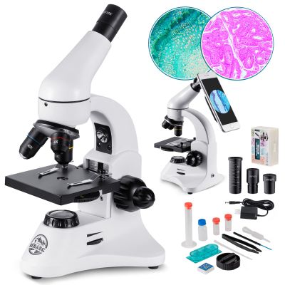 100X-2000X Microscope for Adults & Kids, Professional Biological Optical Microscopes with Prepared Slides School Home Lab Education Gifts for Teen Students Beginners