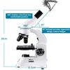 100X-2000X Microscope for Adults & Kids, Professional Biological Optical Microscopes with Prepared Slides School Home Lab Education Gifts for Teen Students Beginners view 3