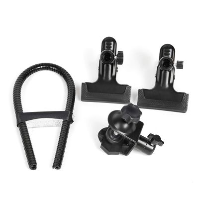Konseen Photo Studio Light Stand Background Holder U+C-Type Heavy Duty Clamp Clip with Flexible Long Arms Gooseneck,Reflector Camera Mounting Devices Accessories