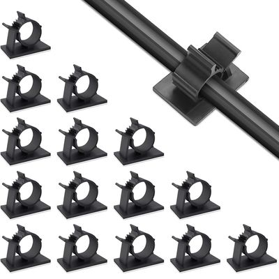 Viaky 30 Pcs Black Cable Wire Clips Adjustable Nylon Wire Holder Adhesive Cable Management Suitable for Maximum Diameter 0.6 inch (15.4mm) Cables
